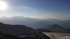 Base camp views. Kazbek summit expedition. Georgia, August 2016.