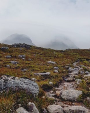 Torridon in mist. Scotland, September 2019.